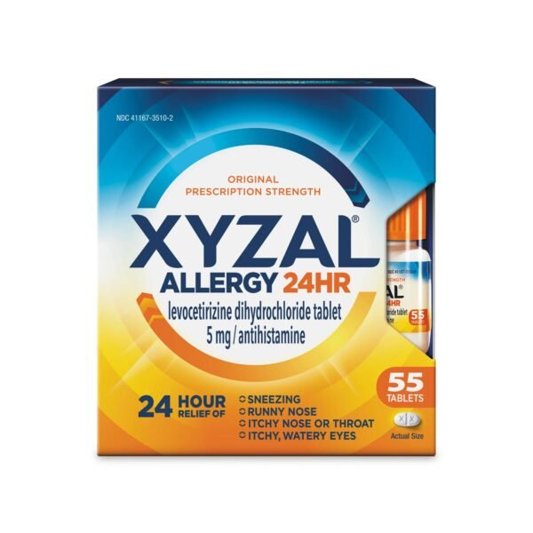 Xyzal Allergy Tablets 24-Hour Allergy Relief, Original Prescription Strength, 55 Ct - Imagen 3