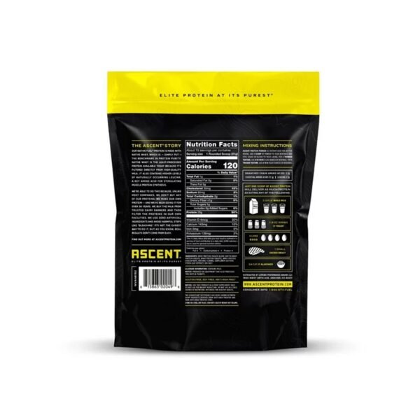 Ascent Native Fuel Whey Protein Powder, Vanilla Bean, 1 lb - Imagen 2