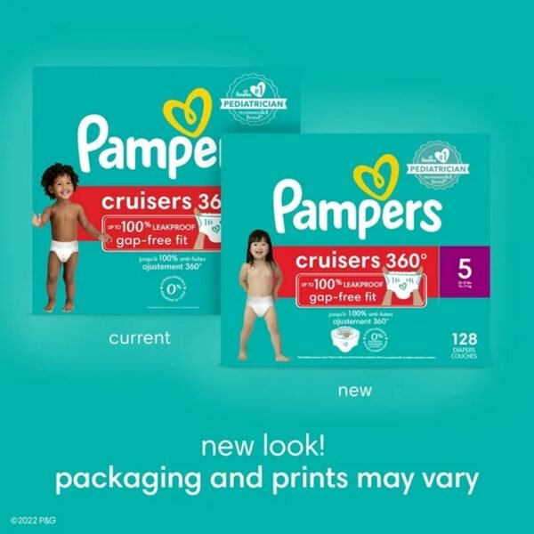 Pampers Cruisers 360 Diapers Size 3, 132 Count - Imagen 4