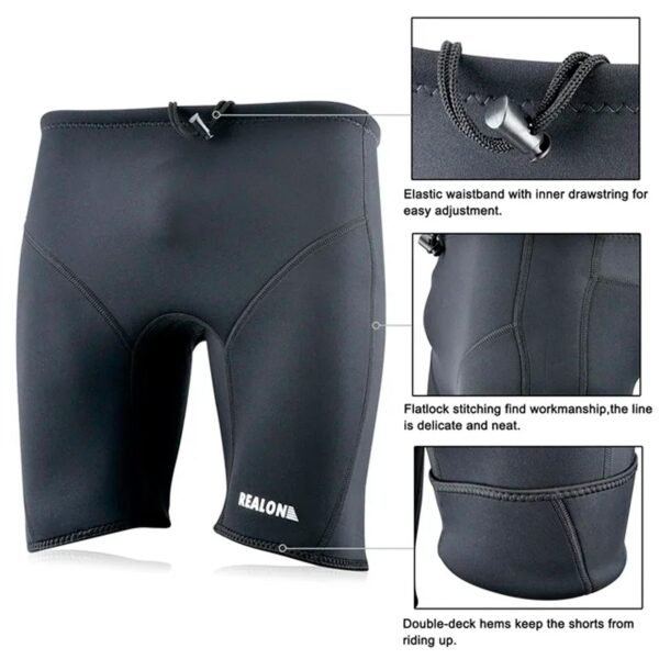 Wetsuit Shorts Neoprene Men 3mm Buoyancy Swim Pants Adult Sweat Wet Suit Trunks Jammers Keep Warm for Swimming Surfing - Imagen 3