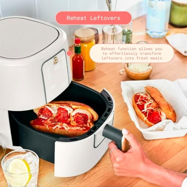 Beautiful 3 Qt Air Fryer with TurboCrisp Technology, White Icing by Drew Barrymore - Imagen 3